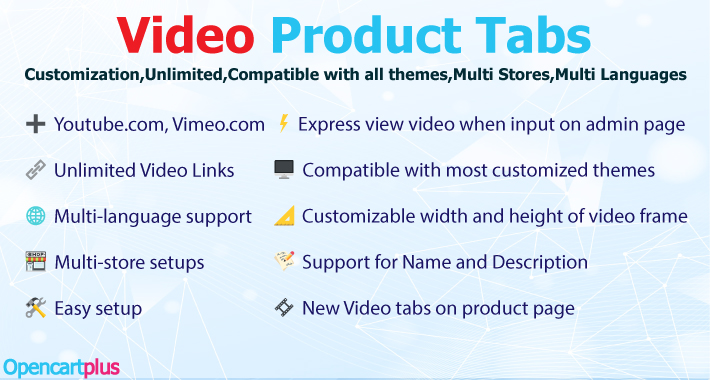 Video product tabs