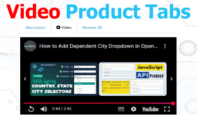 Video product tabs