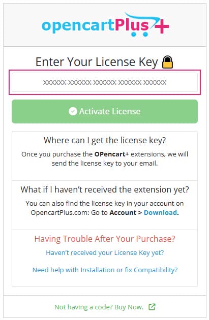 install-extension-license-key