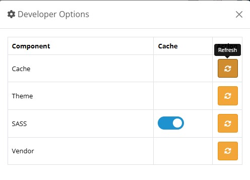 Clear Cache Developer Setting Refresh
