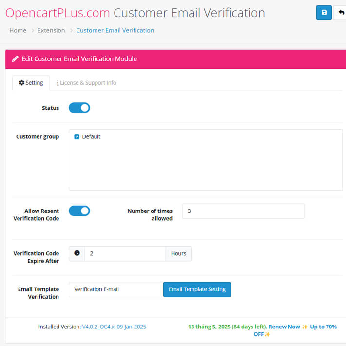 Customer Email Verification